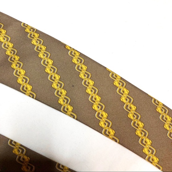 Tan Cream Hermès Paris Silk Vintage Men’s Tie - Picture 11 of 11